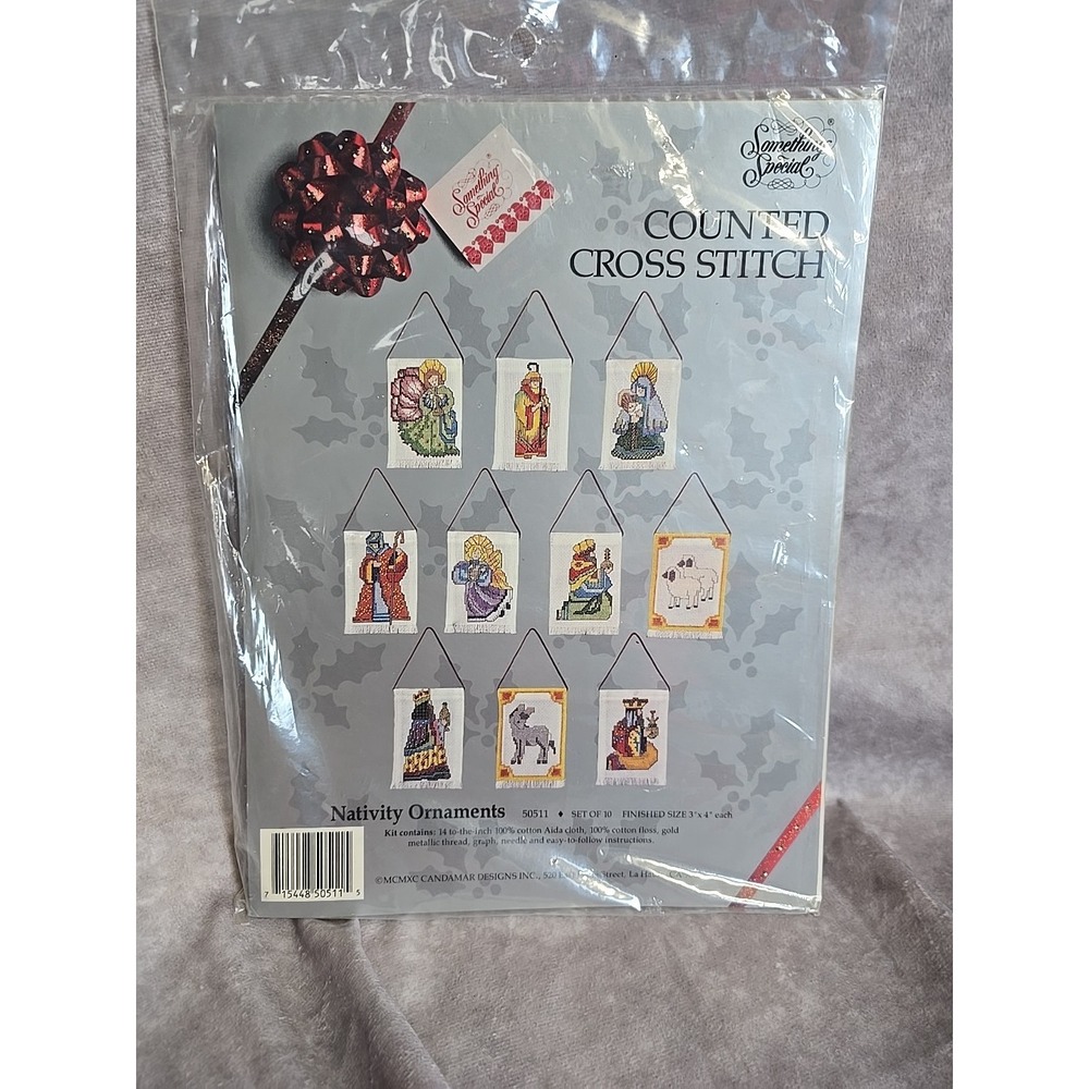 Nativity Ornaments Kit 50511 Something Special Cross Stitch Makes 10 3x4 in. NOS